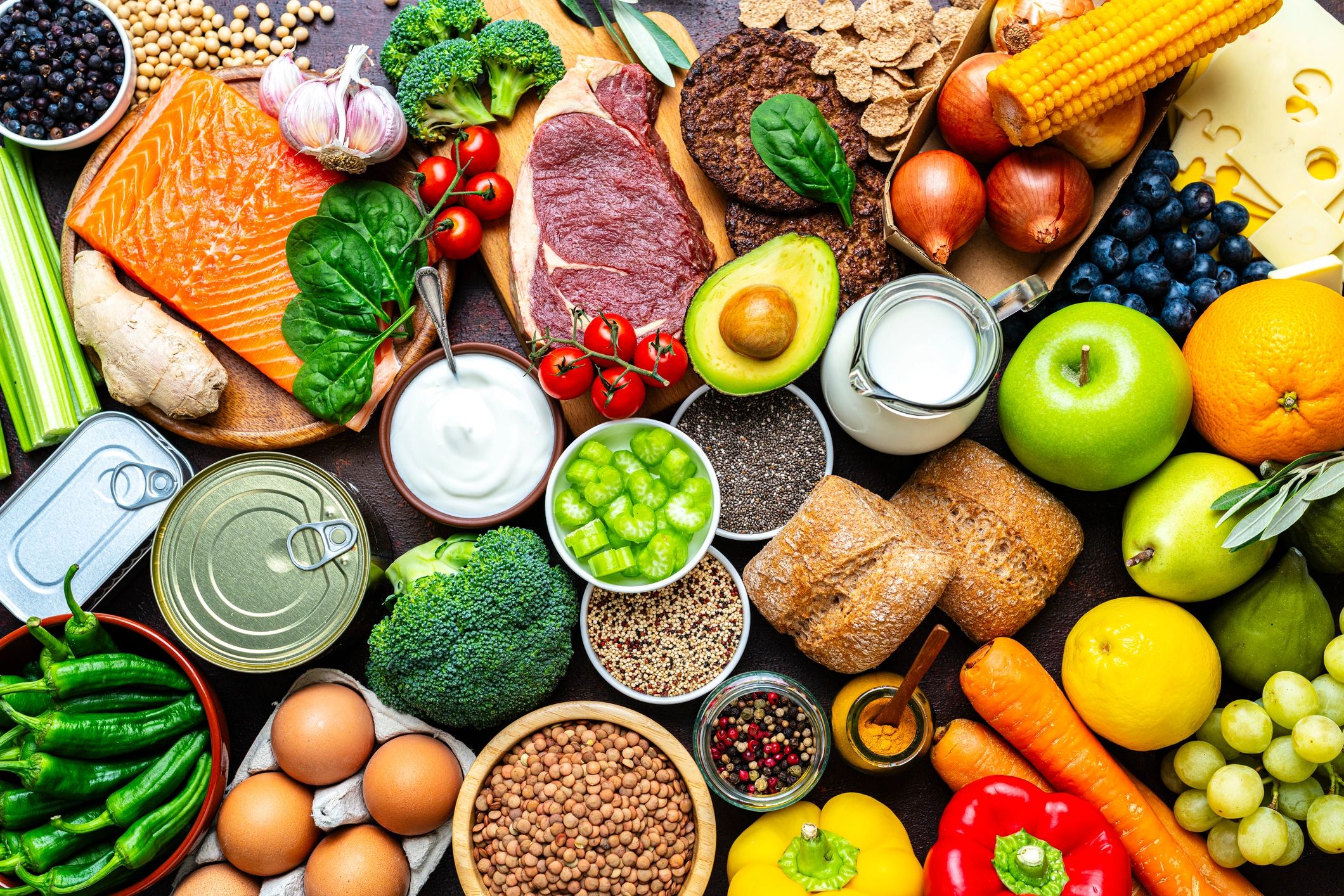 healthy food and nutrition